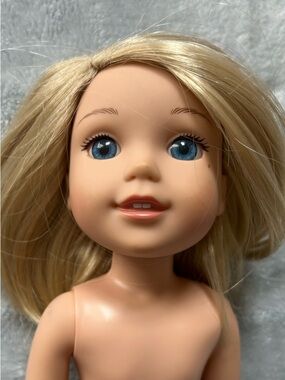 American Girl Wellie Wishers Camille Doll 14 Blonde Hair Blue Eyes Freckle